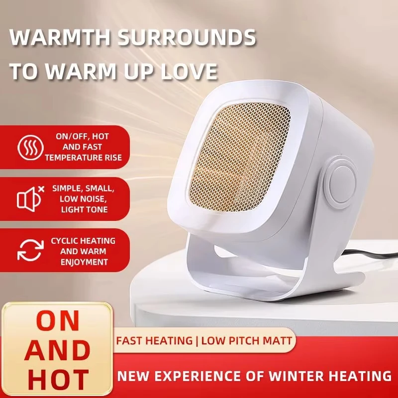 Mini Portable Desktop Personal Adjustable Angle Fast Heating PTC Ceramic Space Air Hot Smart Home Heater For Winter Warm Bedroom
