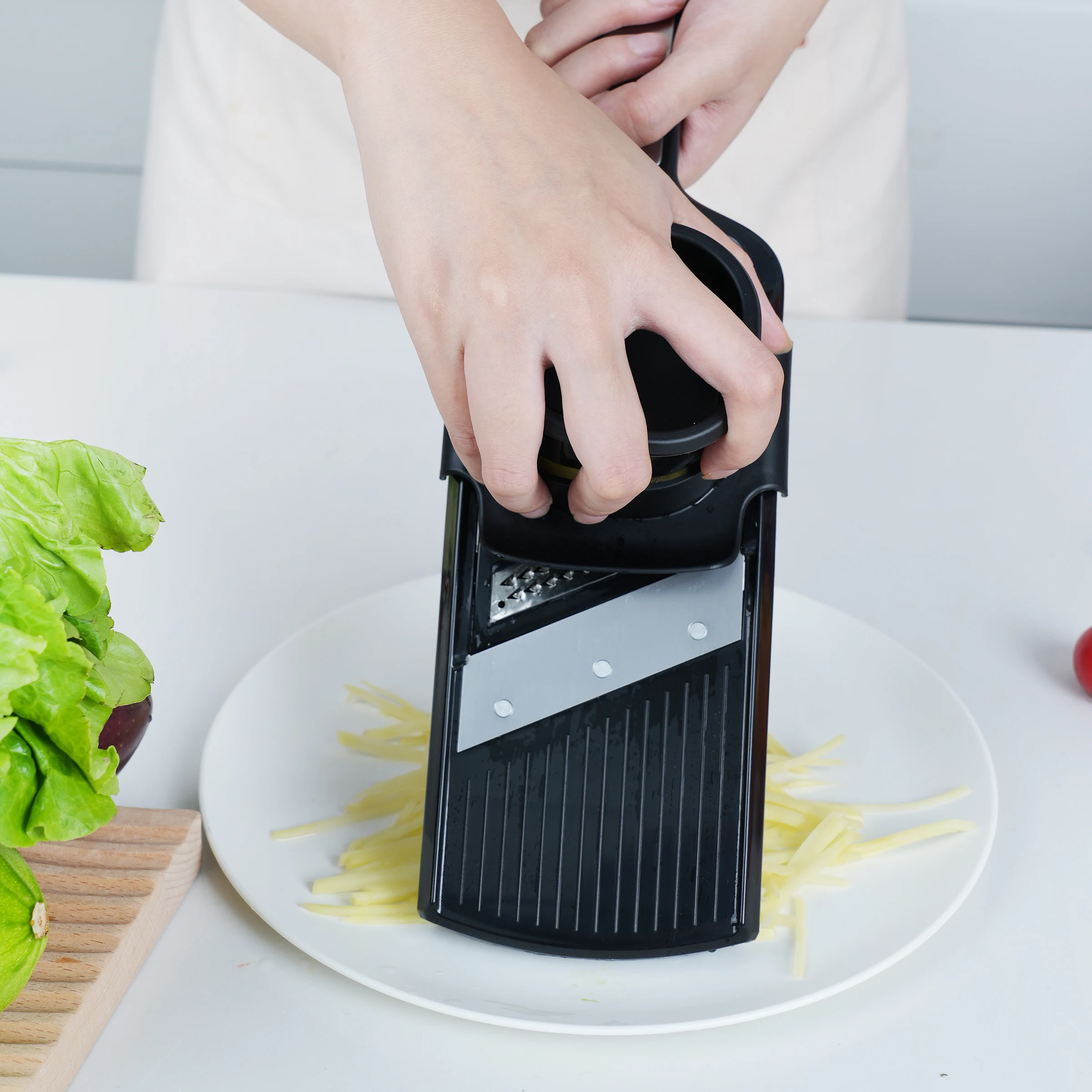 Многофункциональный кухонный инструмент пластмассовый резак для лука прогрессивный слайсер с контейнером Картофельная решетка измельчения овощей