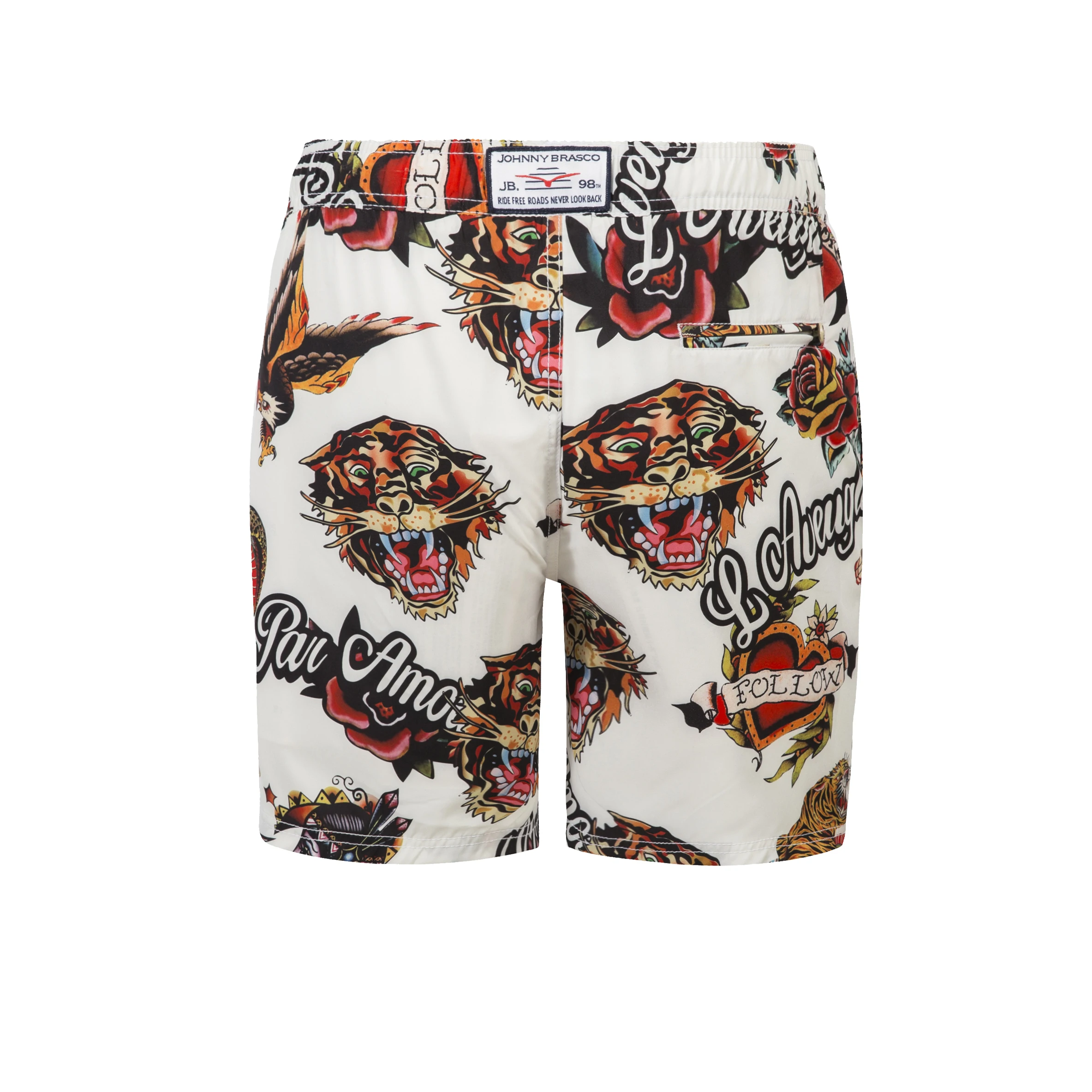 OEM Fashion Waterproof Print Pattern Boardshorts Hawaiian Style Shirt and Shorts Swimwear Set Beachwear Beach Trunks