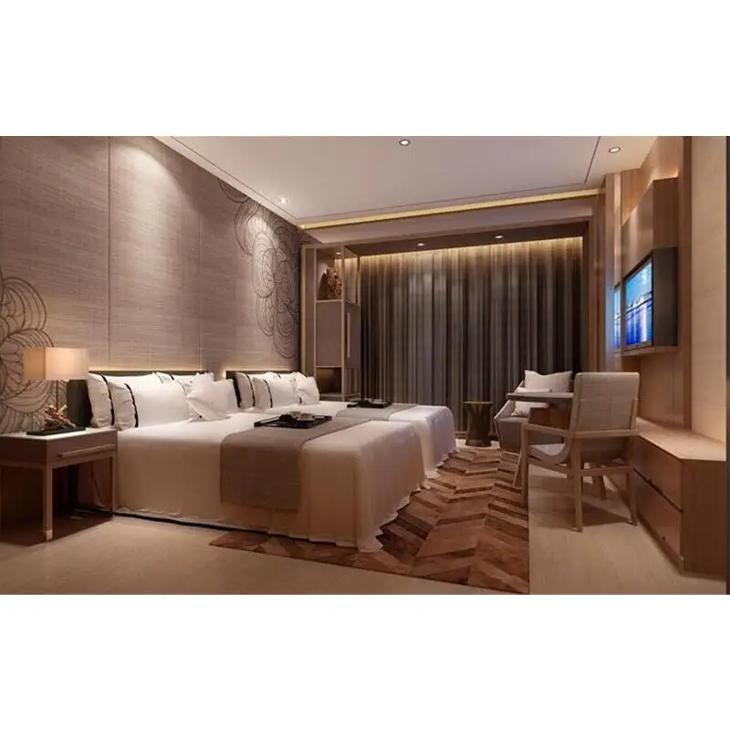 Customized High Quality Commercial Furniture Hotel Guestroom Sets  Modern Standard Room Bedroom Set Furniture Hotel