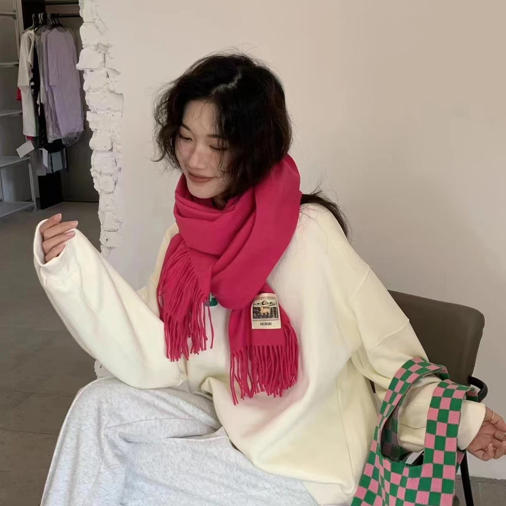 New Stylish Super Soft Casual Vintage Cashmere Fringe Scarfs Winter Cashmere Scarfs For Women