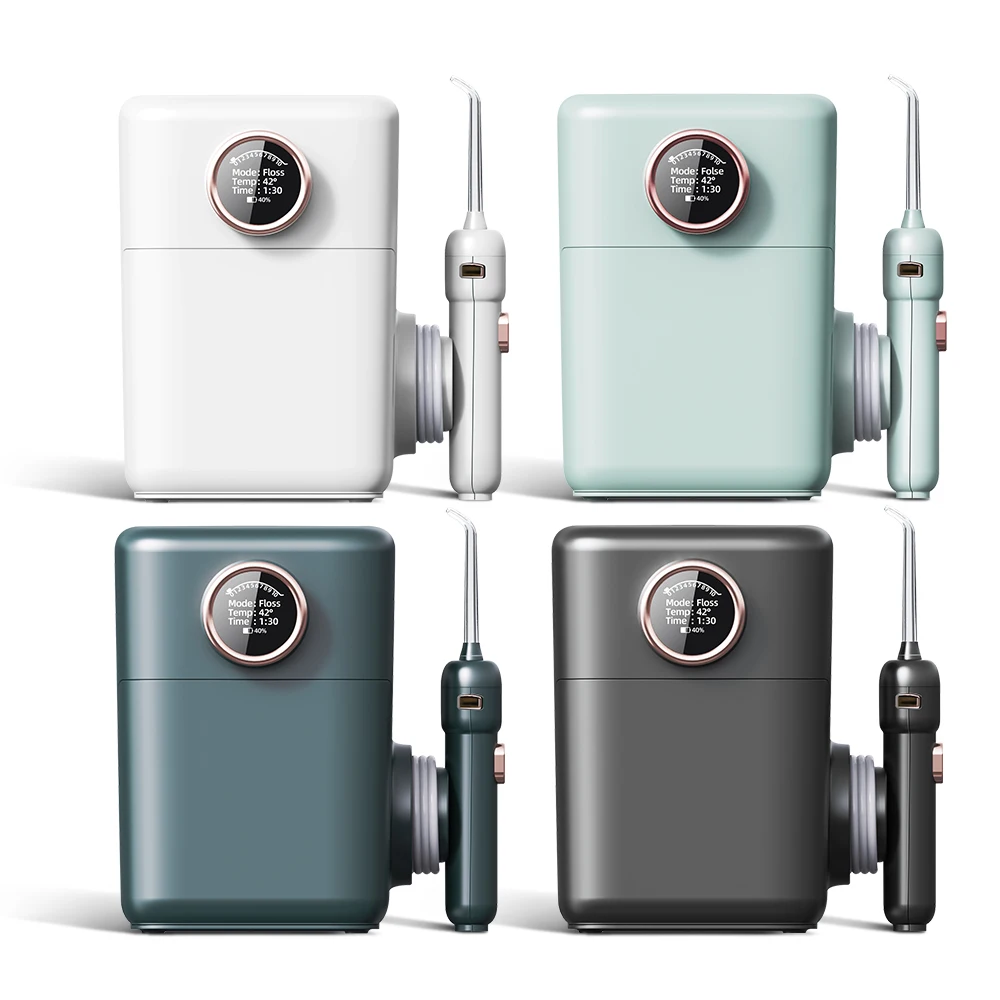 high quality big lcd display screen family countertop water flosser with UV, rechargeable electric oral irrigator