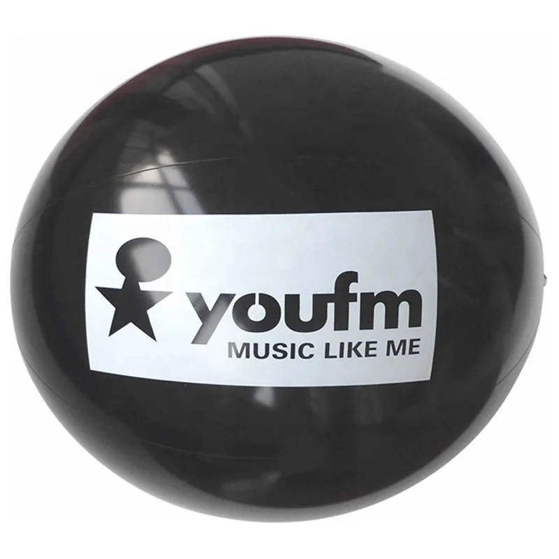 Black pvc inflatable beach ball for promotion