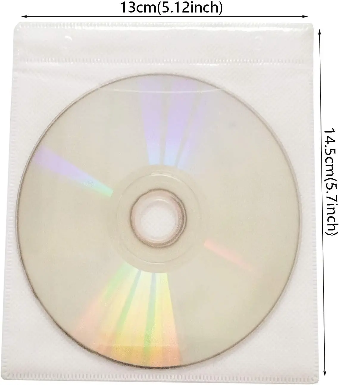 Wholesale Custom CD/DVD/BluRay Sleeves, Double-Sided Refill Plastic Sleeve for CD and DVD Storage Binders Wallets (White)