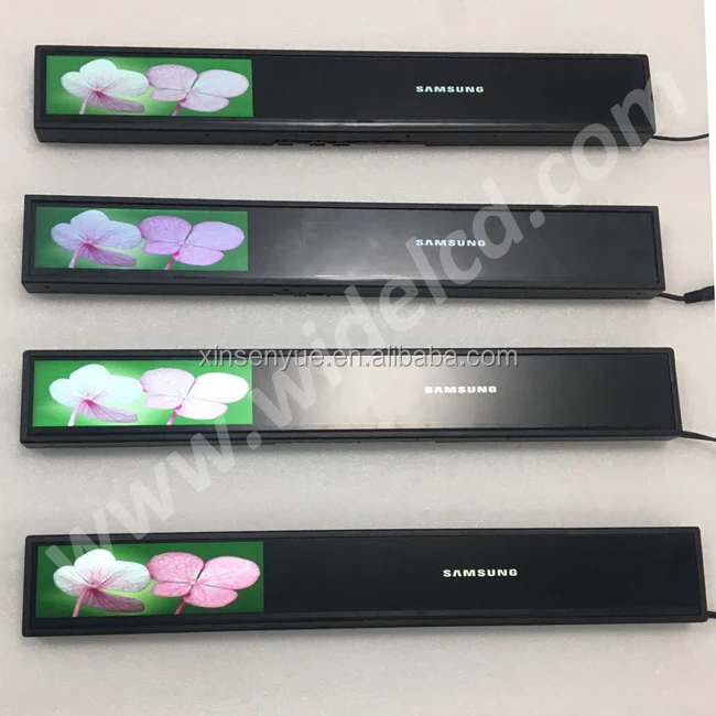 Supermarket shelf digital  stretched  lcd screen  display  video strip