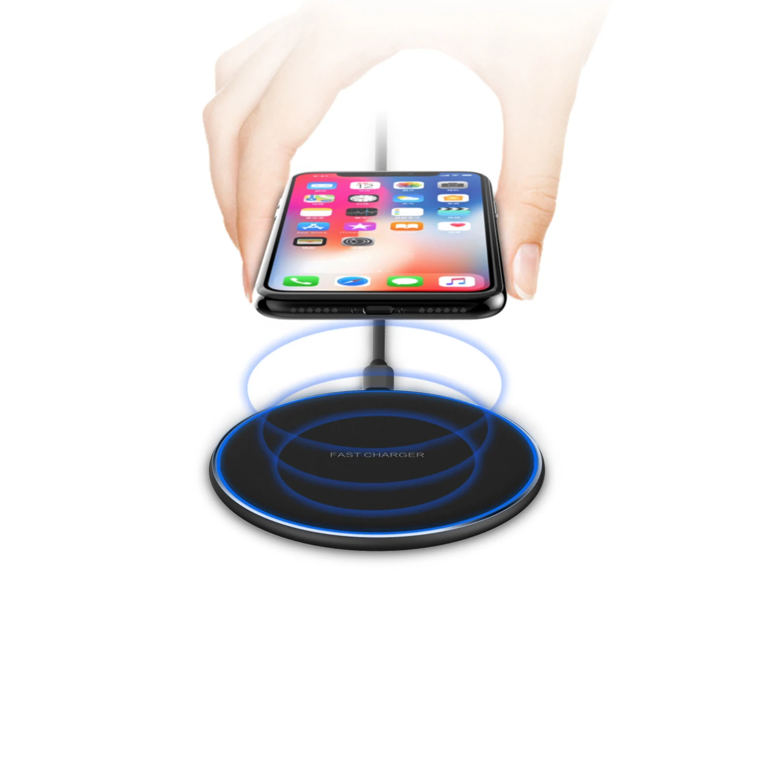 
Atmosphere Lamp Effect wireless mobile phone fast charger for iphone 