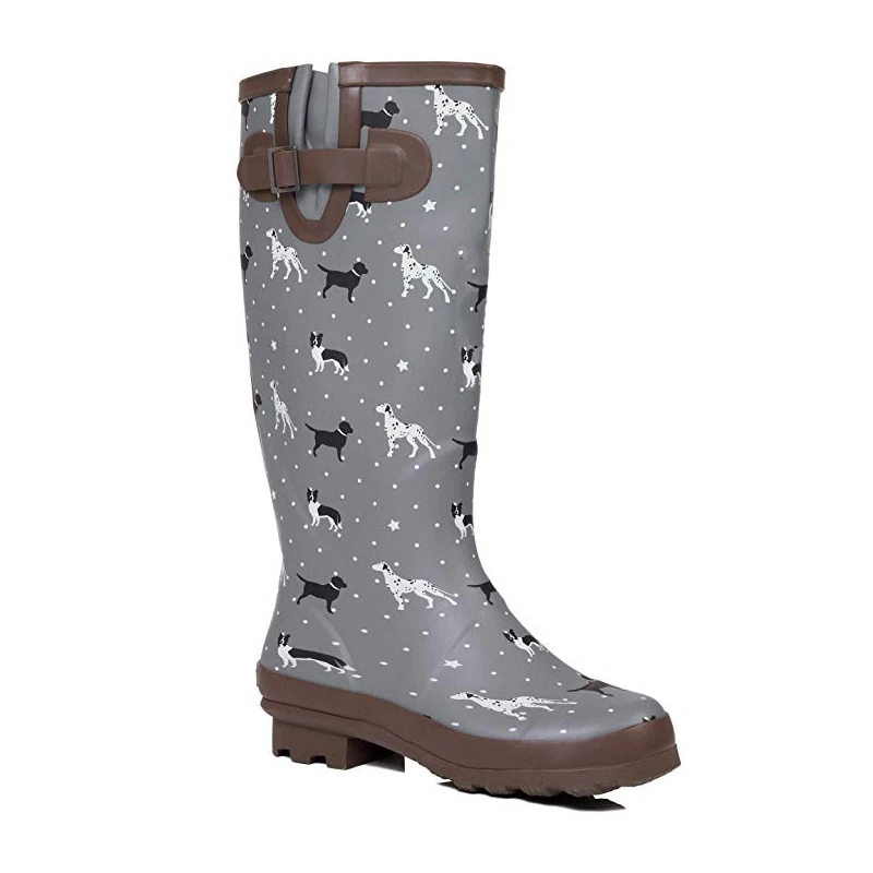 Customized Ladies Waterproof Non Slip Rubber Female Wellies Boots