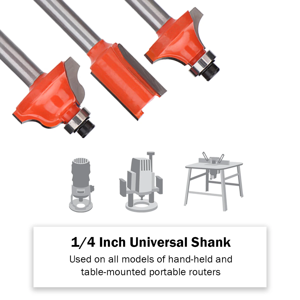 KSEIBI Router Bit Set 10-PC  Wood Milling Cutter 1/4' Shank