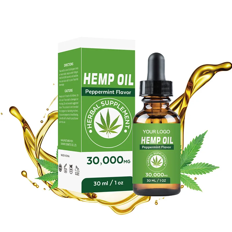 ODM OEM индивидуальная собственная торговая марка 100% натуральное органическое конопляное масло 30000 мг эфирное масло семян конопли для массажа плеч шеи тела спа