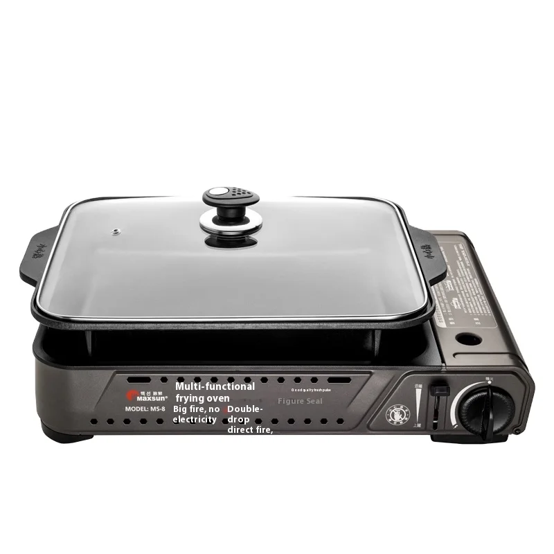 new arrival portable outdoor camping bbq top grill with plate for gas stove