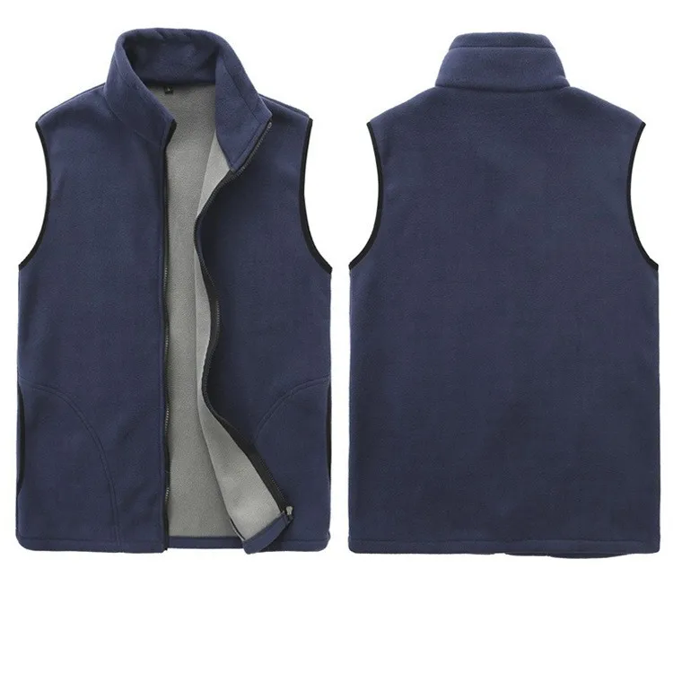 mens fishing vest 100% polyester sleeveless knitted fleece vest