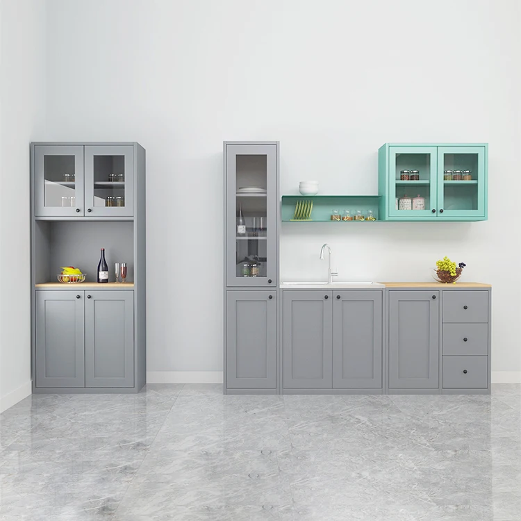 New Design Steel Kitchen Cabinets / Metal Kitchen Furniture Storage Cabinet
