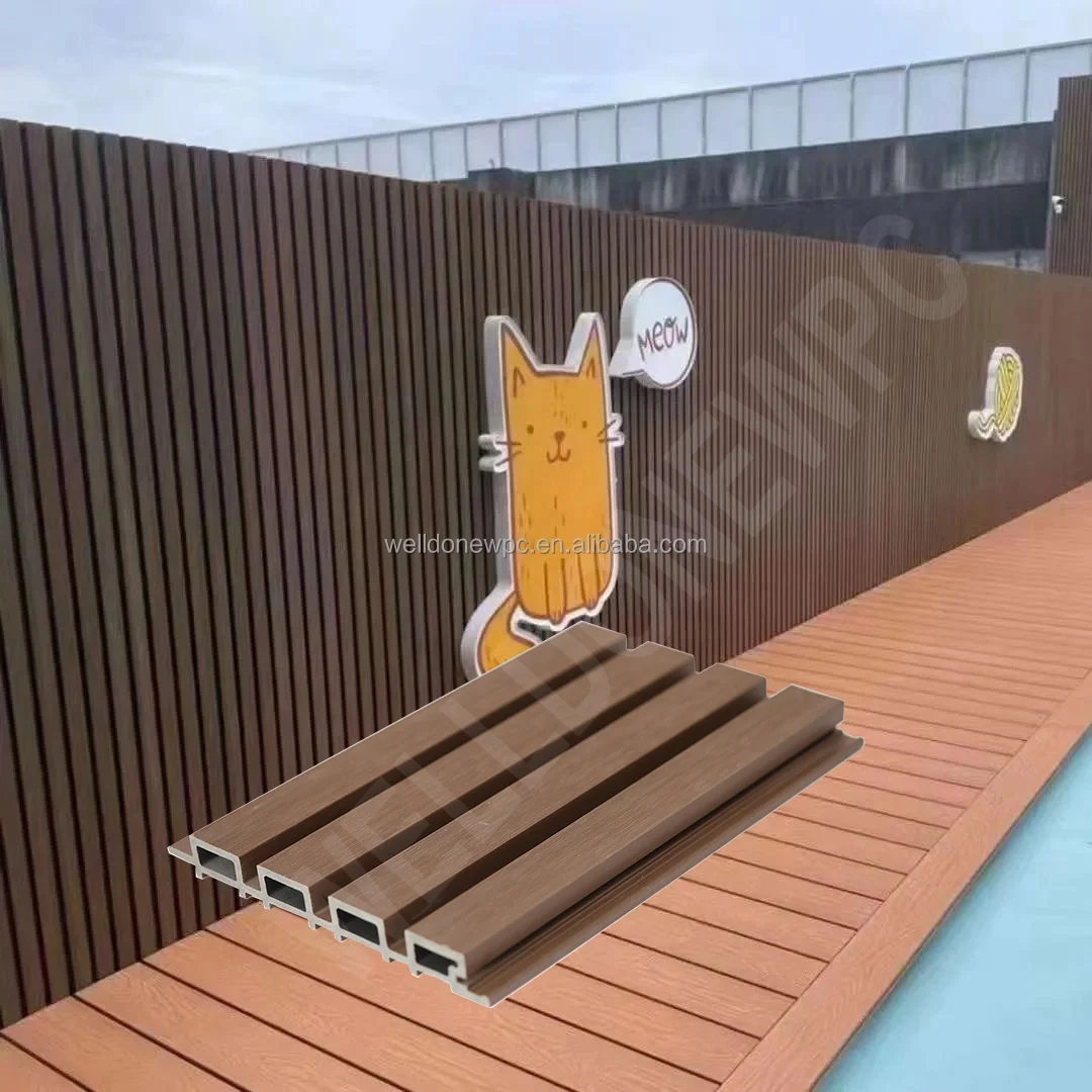 Outdoor partition wall board brick cladding fluted decorative exterior wpc wall panel