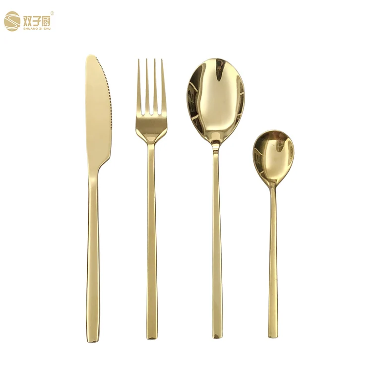 Luxury rose gold flatware forks stainless steel cutlery silverware set
