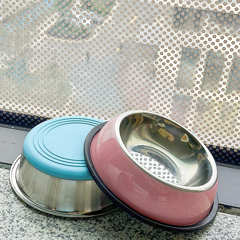 Manufacturer Pet Bowl Non- slip Stainless Steel Dog & Cat Food Bowls