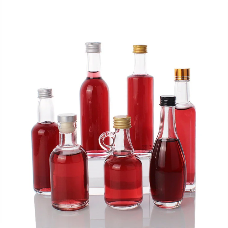 50ml  empty small mouth mini spirits vodka gin liquor glass bottle with screw cap