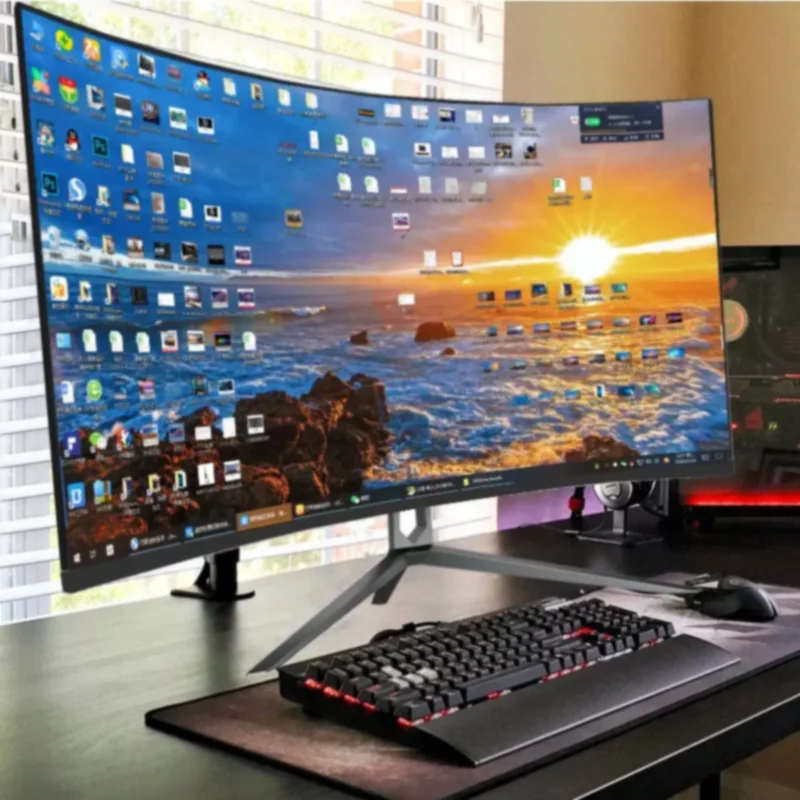 Wide Screen 4k Monitor 32 Inch Lcd Monitors Curved Borderless Professional 4k Gaming Monitors