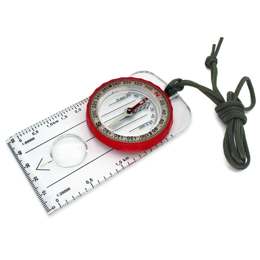 Portable Orienteering Compass Rule Map for Outdoor Camping Hiking Survival Scouts Scale Tool