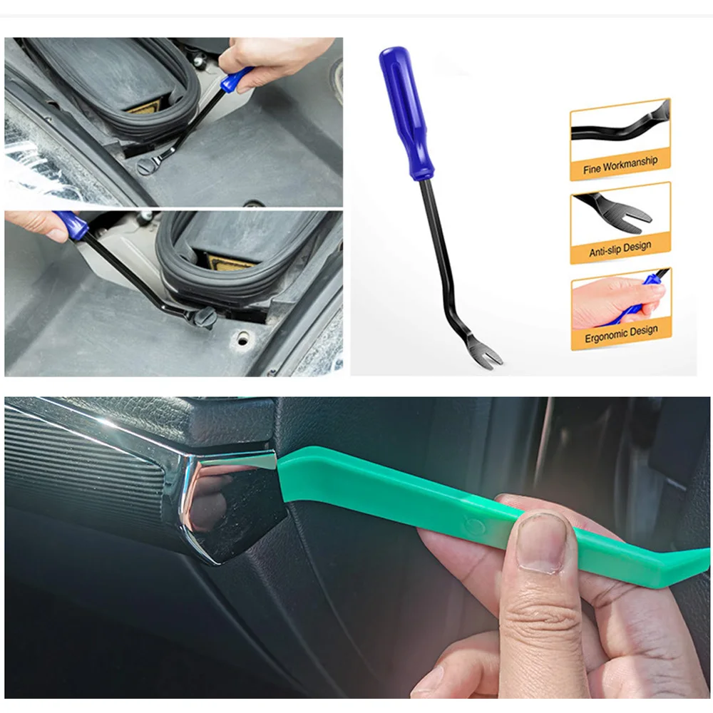 Plastic Pry Tools Car Fastener Rivet Clips Remover Auto Trim Removal Tools Kit For Vehicle Dash Audio Door Panel Window