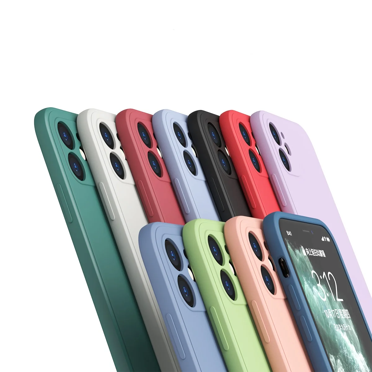 
 Полностью защитные чехлы из жидкого силикона для сотового телефона iPhone 12 Pro Max 11 Pro Xs Max, чехол для телефона из тпу  
