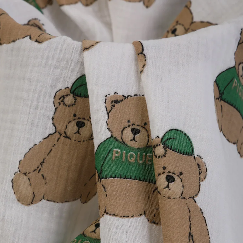 New Product Durable Washed 100% Cotton Baby Sleepwear Cartoon Printed Cotton Fabric