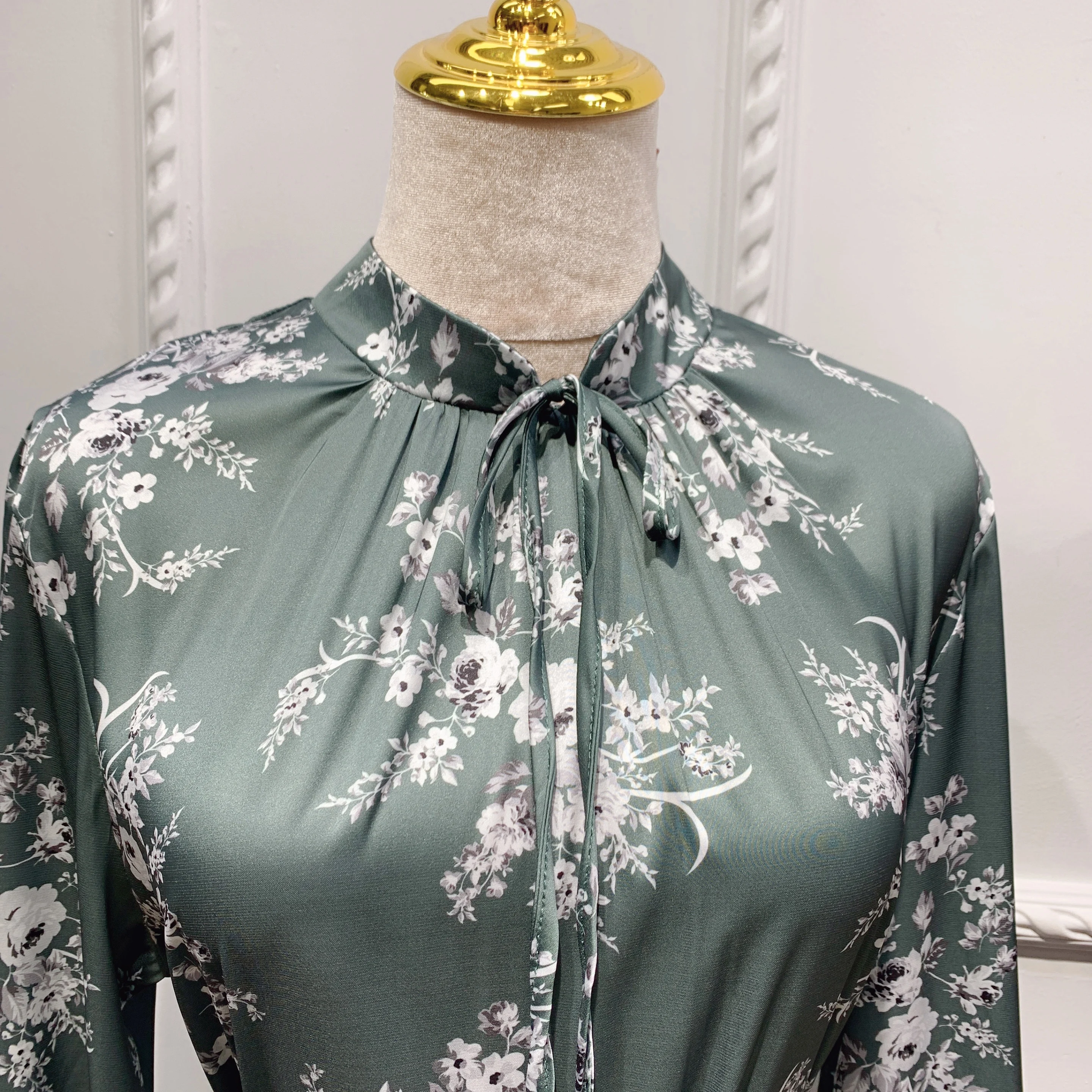 Long Sleeves Abaya Islamic Clothing Floral Gamis Indonesia Pakistani Muslim Boho Dress