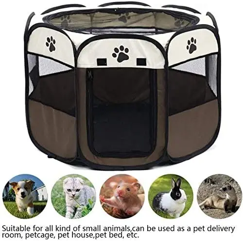 Foldable Pet Kennel Tents Mesh Shade Cover Outdoor Travel Camping Use Portable Pet Exercise Playpen