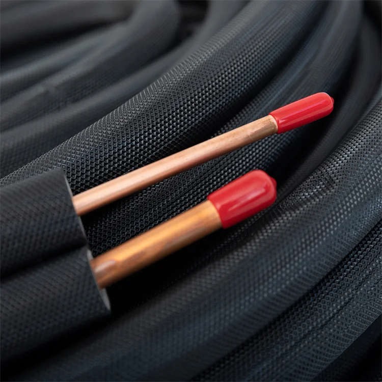 Australia Market Black PE 20m 30m Fire Rated Insulated Copper Pipe Pair Coil for Air Conditioning