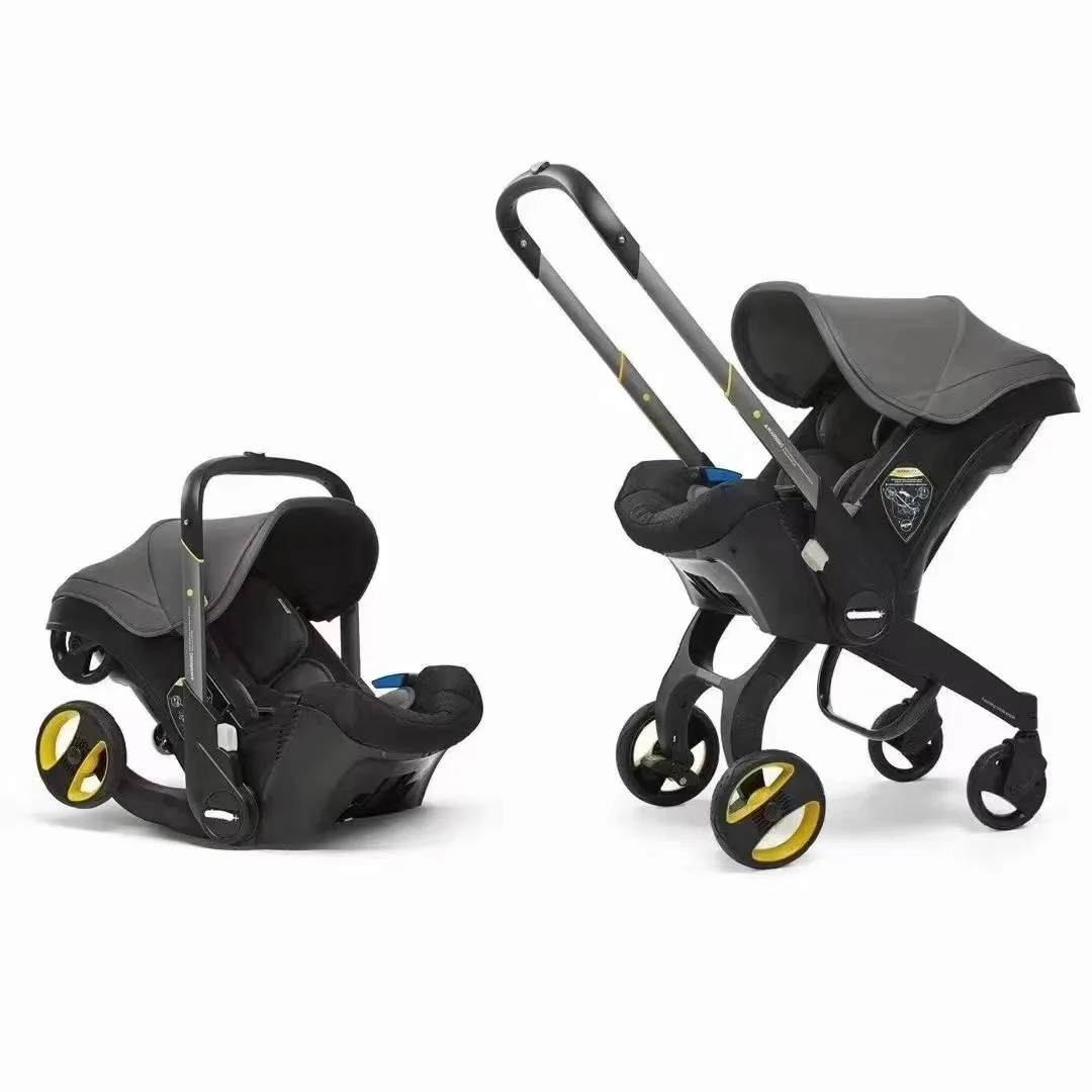 2024 new style Car safety seat 4-in-1 high view push chair folding sleeping lying baby stroller for newborn
