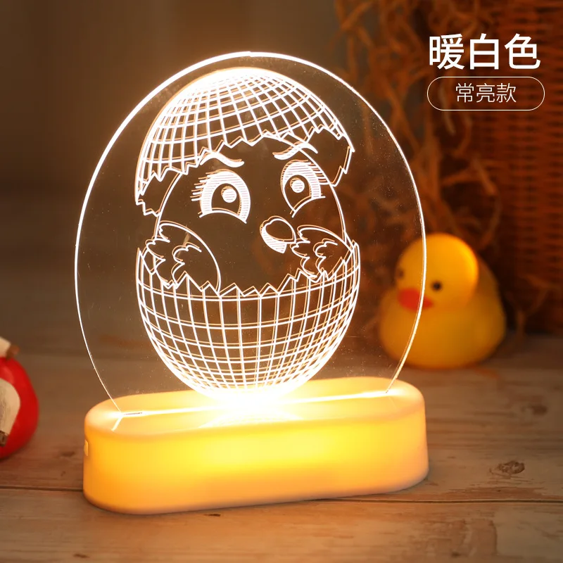 Easter USB Home Decoration Easter Bunny Eggs Decorations 3D  Acrylic Led Night Light