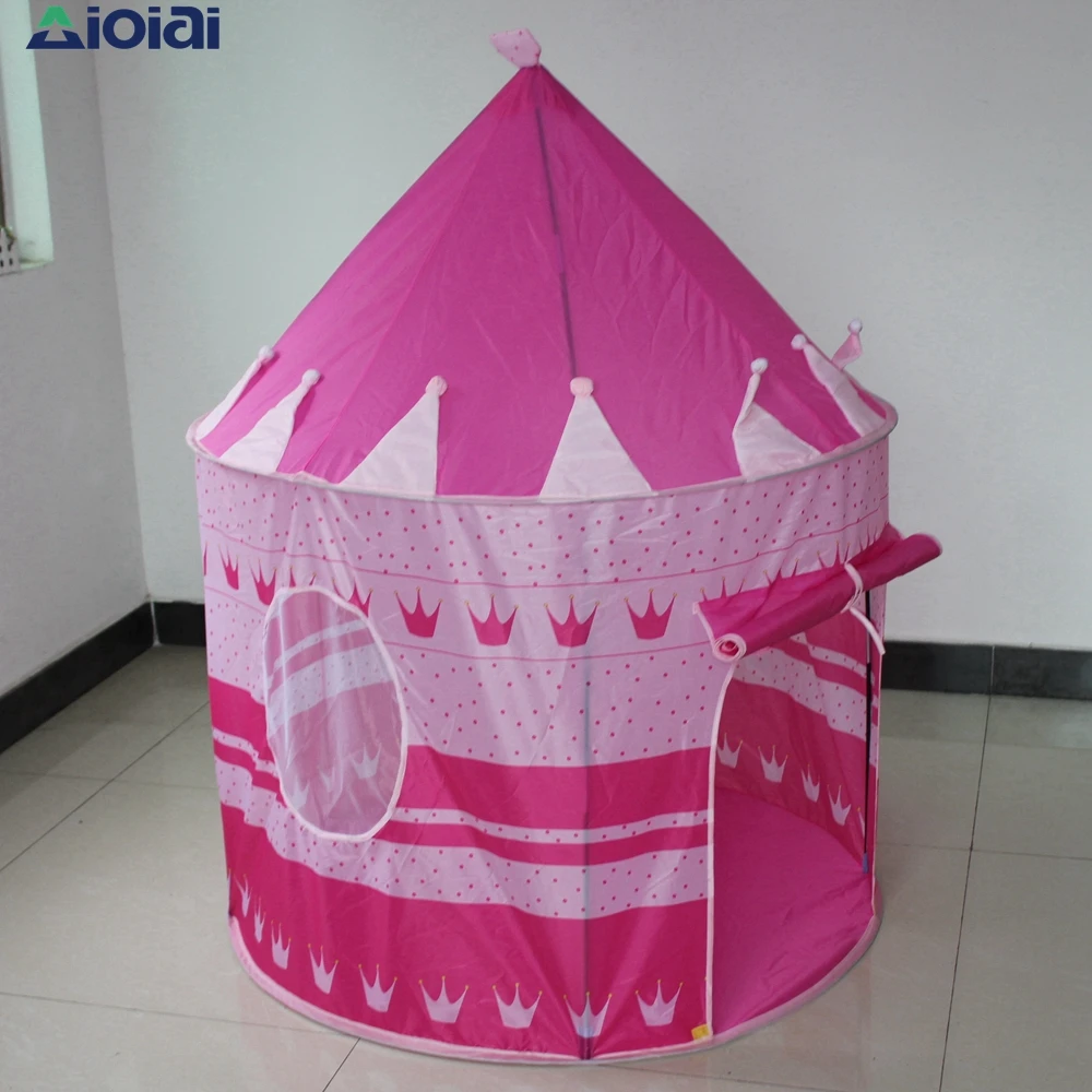 AIOIAI Hot selling Lovely Girl Play Tent Pink Princess Castle Ten Portable Outdoor Tent