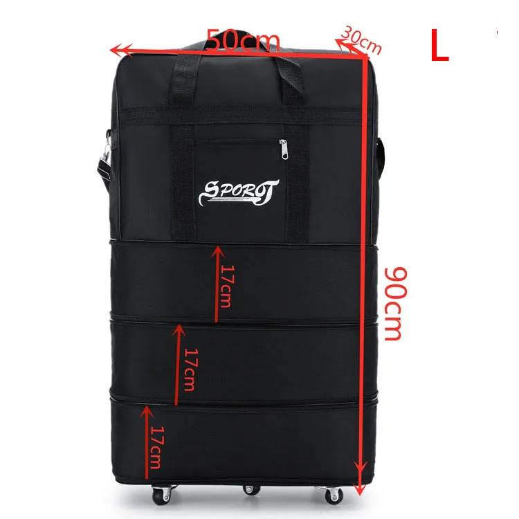 Hot sale expandable Foldable Lightweight Weekend Overnight Business Travel Suitcase Rolling Wheels Duffel trolley Bag
