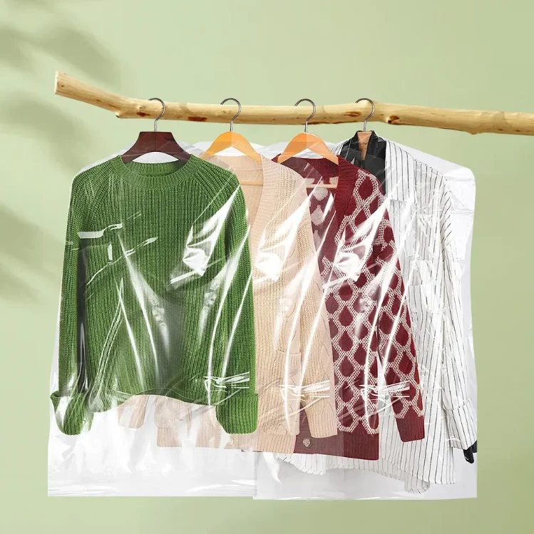 Прозрачный дышащий пластиковый пылезащитный мешок для одежды