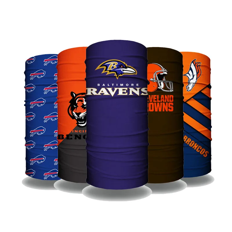 Изготовленный на заказ для американского футбола игры 32 вида дизайна спортивная езда на велосипеде, с защитой от ветра шеи гетры банданы с логотипом