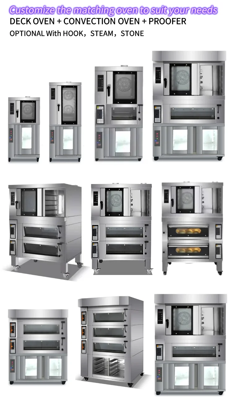 China wholesale ce Competitive commercial combination deck convection oven professional supplier single price with proofer steam