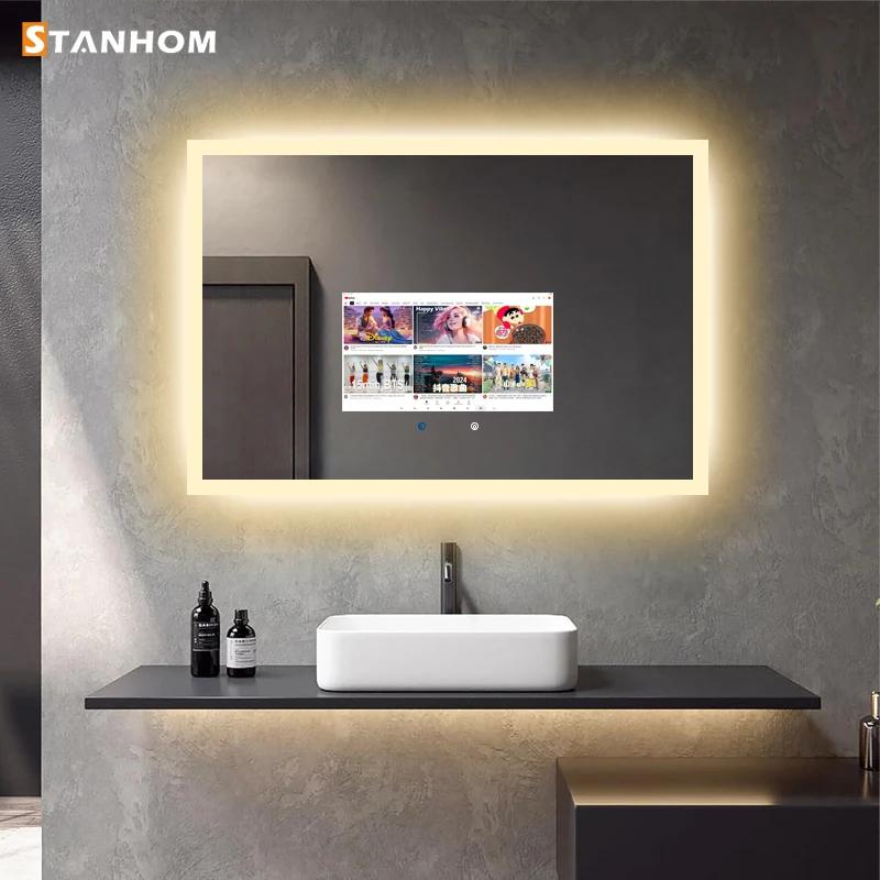 STANHOM Bathroom Android 11 Smart LED Touch Screen Mirror