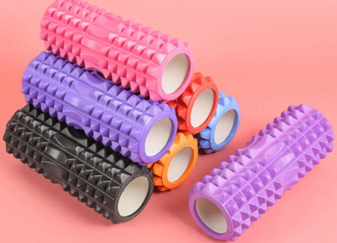 Factory Direct Sale Muscle Relax EVA PVC Hollow Columnar Wholesale Eco Friendly Custom Branded Yoga Soft Back Foam Rollers 45cm