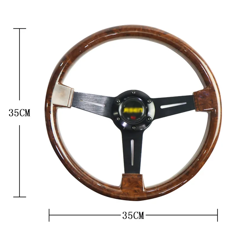 New Design Smartauto wood racing brown car steering wheel with rivets steering wheel gaming