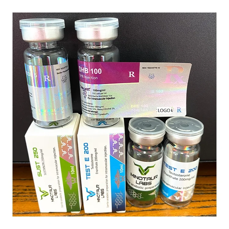 Free design templates custom logo printing injection vial label 10ml vial label and box for TEST E/ TREN E