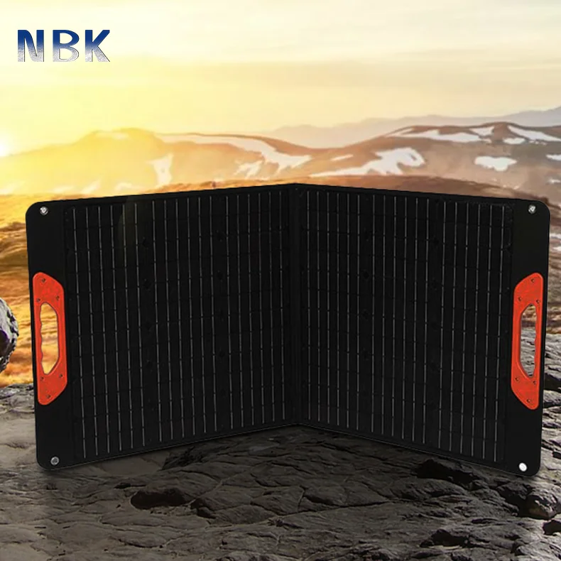 60W Portable Solar Panel,  Monocrystalline Foldable Solar Charger MC-4 Cable for Power Station, IP67 Waterproof for Camping