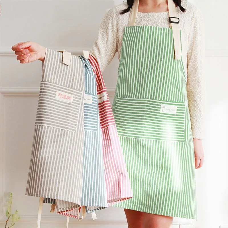 Waterproof Unisex Comfortable Cross Strap Cotton and Hemp Cooking Apron Kitchen Custom LogoWaterproof Unisex Comfortable Cross S