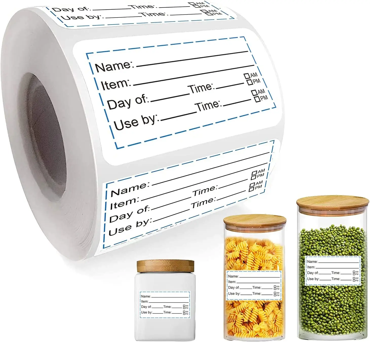 Water Dissolvable Label Sticker Food Rotation Labels for Kitchen Paper Tube Core Stick Labels Roll
