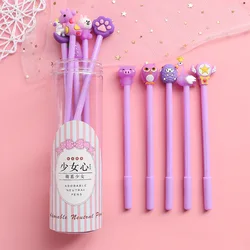 Cute Korean cartoon animals design school student gel pens set stationery supplies 0.5mm black ink 10pcs/lot