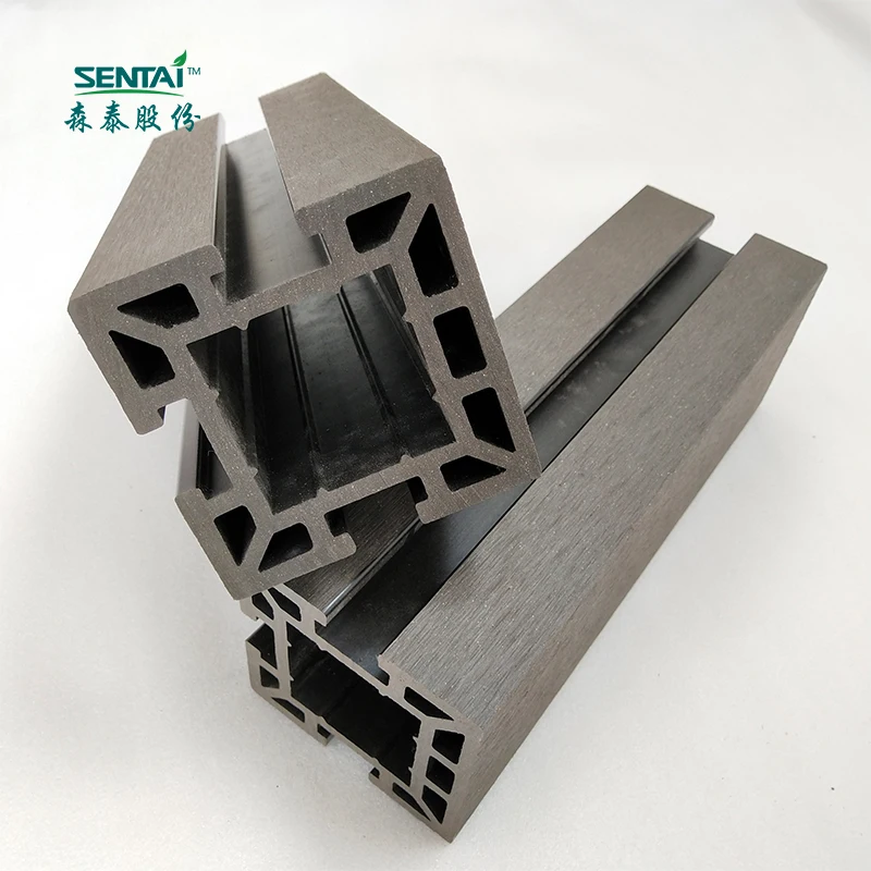 100*100mm bamboo plastic composite bpc Post with 3 grooves for fence eco-friendly composite handrail post pergola post STR02R