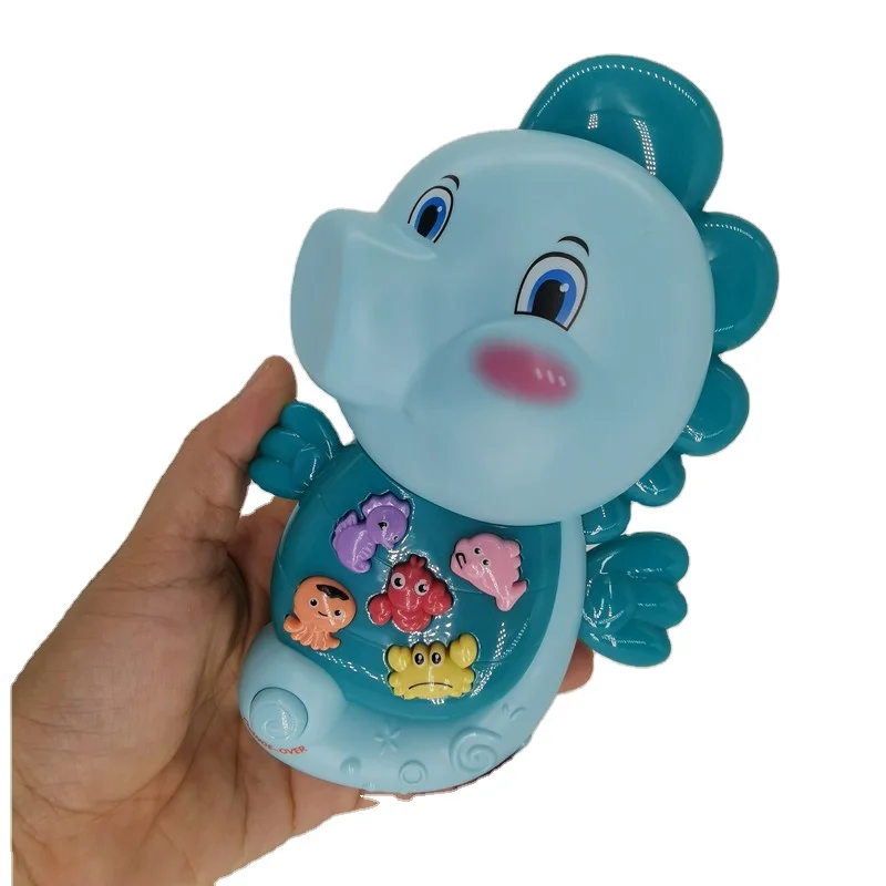 2023 New  animal keyboard  seahorse early education cognitive enlightenment sound light and music soothing toys