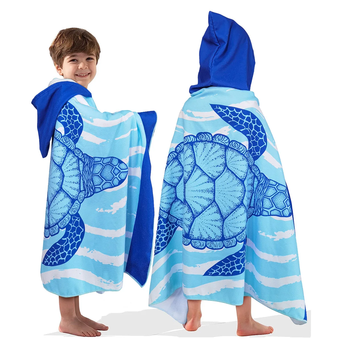 Claire Kids Swimming Bathrobe Cartoon Printed Pool Bath Towel Microfiber Wearable  Hooded Bath Towel Custom Sublimation