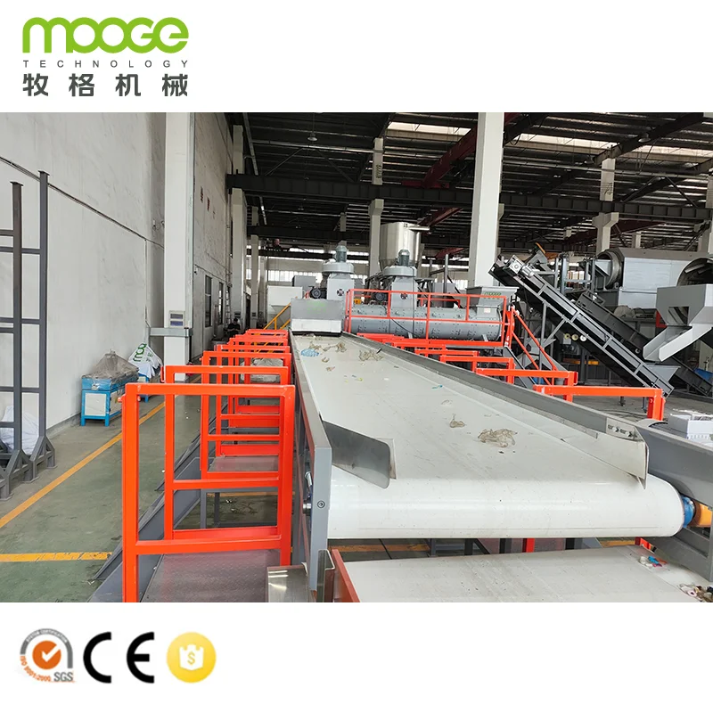 Plastic Double Shaft Shredder Machines PET Recycle Crusher Washing Line