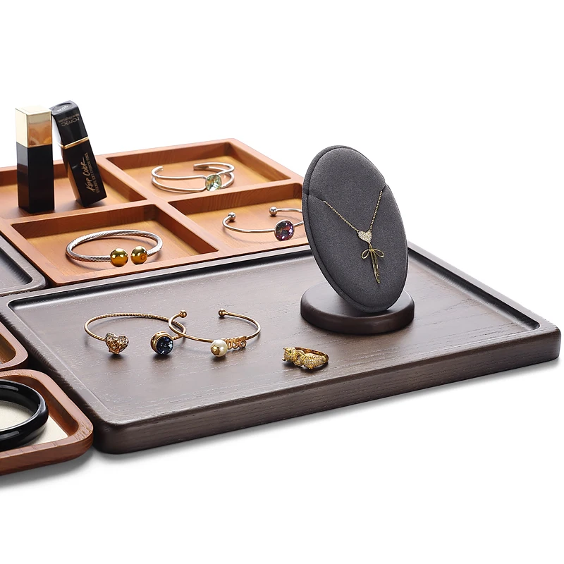 Digu solid wood jewelry display tray Ring necklace bracelet jewelry pallets watch tray jade articles storage tray