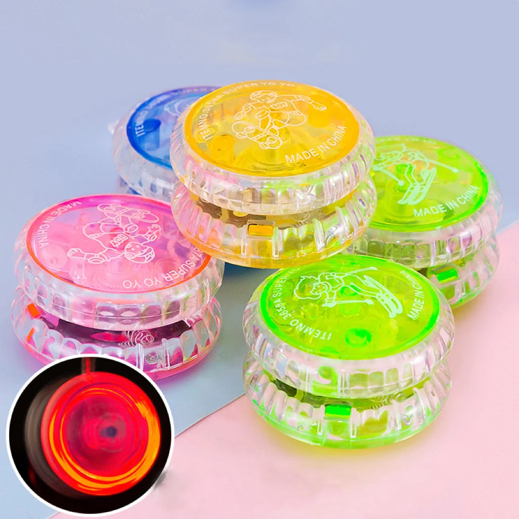 Unisex Classic Glowing Toy Mini Plastic Flash Toys for Children Yo Yo Ball