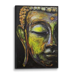 The Buddha painting Wall painting Framed Canvas Wall Art. 3D Giclee Printed Brushstroke Texture that Resembles Hand Painted Oil